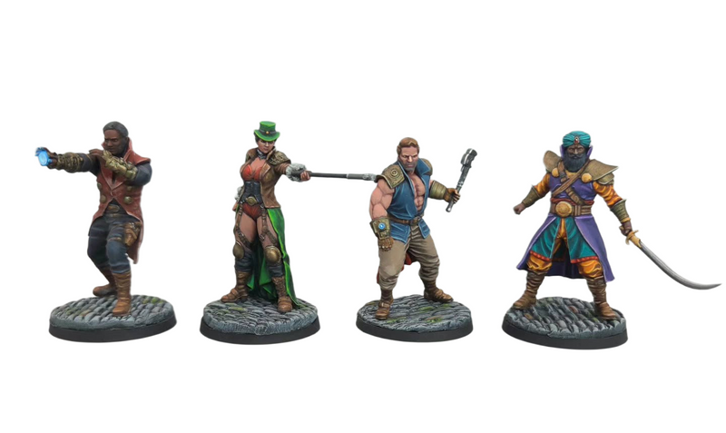Cobble street base by Pandaemonium Miniatures - Figures by Amber works Studios- Roller series used- Terrain Mini Series